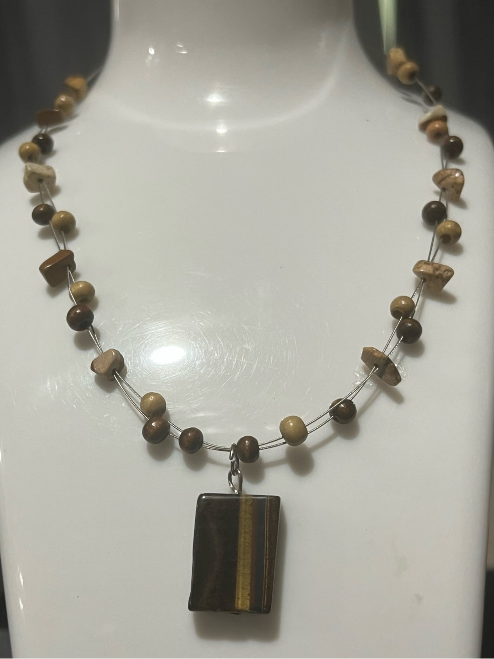 Tiger’s Eye Beaded Wire Necklace